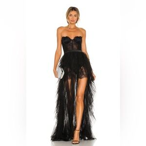 For Love and Lemons bustier gown in black